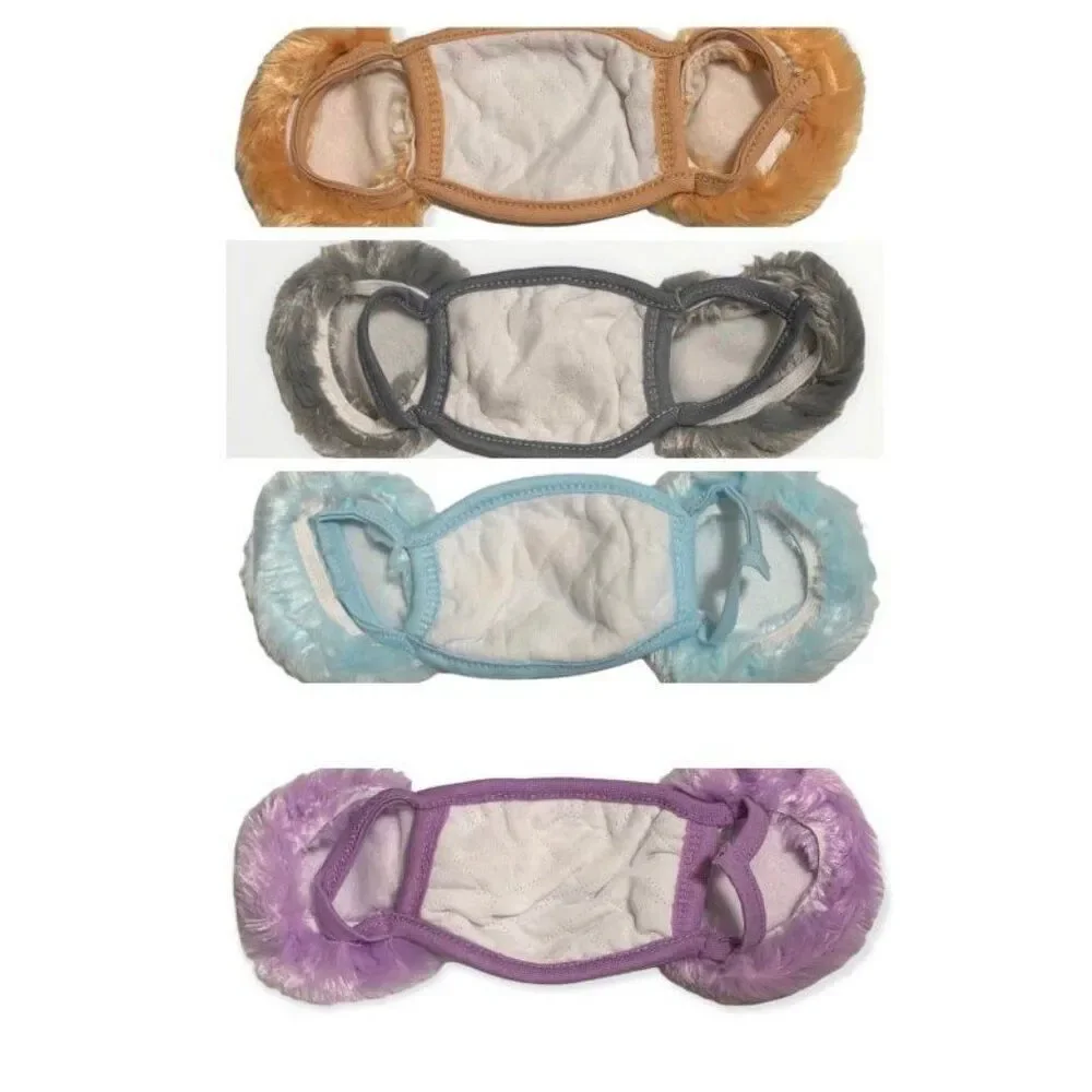 NEW Kids Cute Plush Teddy Bear Stuff Animal Earmuff Face Mask Set